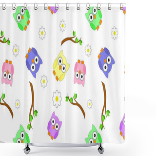Personality  Vector Owl Shower Curtains