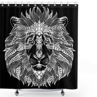 Personality  Zentangle Animal Head Shower Curtains