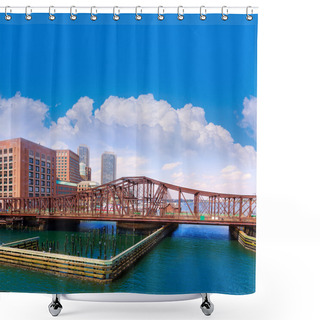 Personality  Boston Northern Avenue Bridge In Massachusetts Shower Curtains