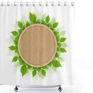 Personality  Ball And Green Leafs, Isolated On White Background, Vector Illustration Shower Curtains