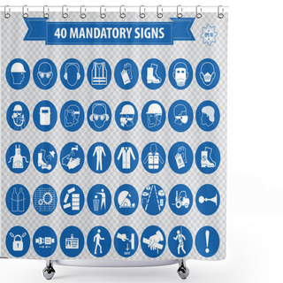 Personality  Mandatory, Construction Safety  Icons Shower Curtains