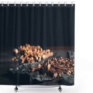 Personality  Dark And Milk Chocolate With Nuts Shower Curtains