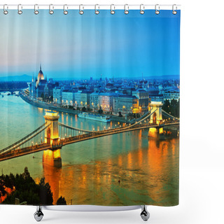 Personality  Budapest Skyline By Night Shower Curtains