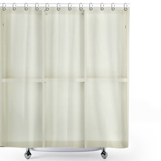 Personality  Empty Shelves In White Wooden Rack Shower Curtains