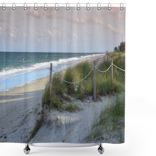 Personality  Sandy Beach With Sawgrass In The Carribean Shower Curtains