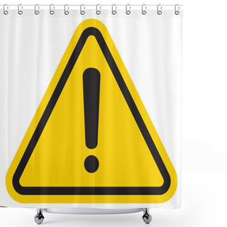 Personality  Hazard Warning Attention Sign With Exclamation Mark Symbol Shower Curtains