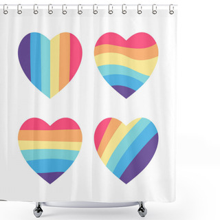 Personality  Heart With A Rainbow. Symbol Of LGBT Shower Curtains