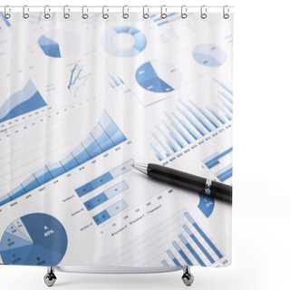Personality  Blue Charts, Graphs, Data And Reports  Shower Curtains
