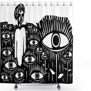 Personality  Field Of Eyes Shower Curtains