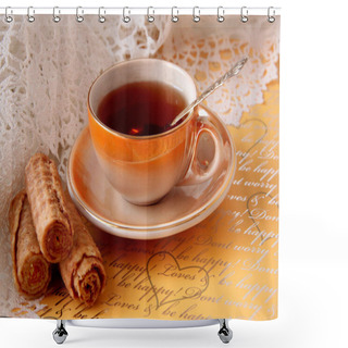 Personality  Cup Of Morning Coffee Shower Curtains
