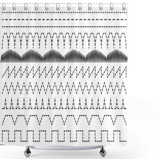 Personality  Set Stitch Sewing Machine. Cut Lines. Shower Curtains