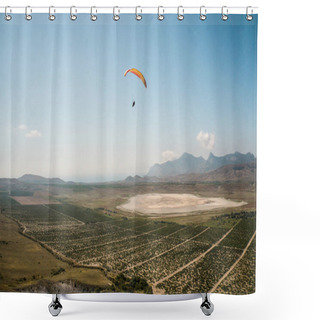 Personality  Person Flying On Paraglider Shower Curtains