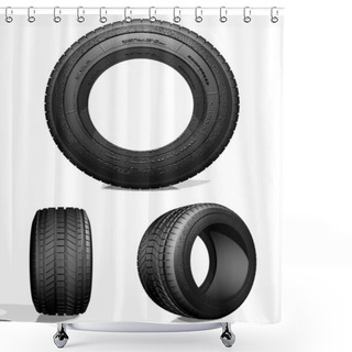 Personality  Automobile Tire Shower Curtains