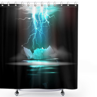 Personality  Lightning In The Night. Vector Illustration Shower Curtains