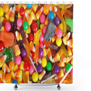 Personality  Mixed Halloween Candy Background Shower Curtains