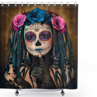 Personality  Catrina Girl, 3d CG Shower Curtains