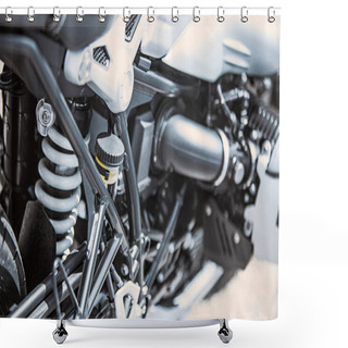 Personality  Motorcycle Luxury Items Close-up: Motorcycle Parts Shower Curtains