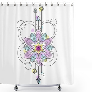Personality  Abstract Mandala Symbol Shower Curtains