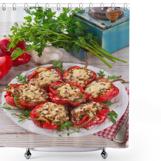 Personality  Paprika With Rice Fully Shower Curtains