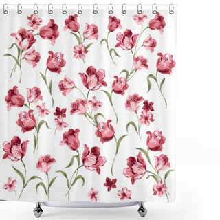 Personality  Flower Material Shower Curtains