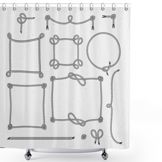 Personality  Vintage Stylized Rope Frames. Shower Curtains