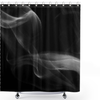 Personality  Abstract White Smoke Texture On Black Background Vector Shower Curtains