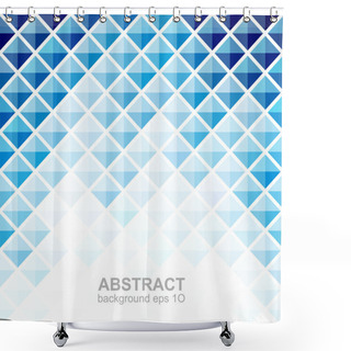 Personality  Abstract Blue Square Pattern Background Shower Curtains