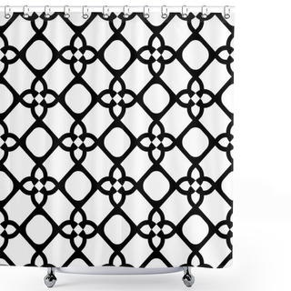 Personality  Black And White Geometric Seamless Pattern, Abstract Background. Shower Curtains