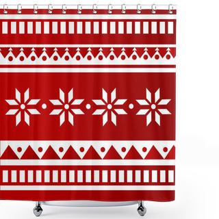 Personality  Vector Red Folk Background. Shower Curtains