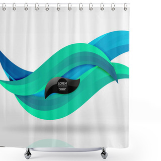 Personality  Vector Colorful Wave Lines In White And Grey 3d Space Shower Curtains