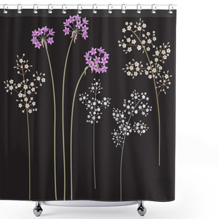 Personality  Small Flowers On Dark Shower Curtains