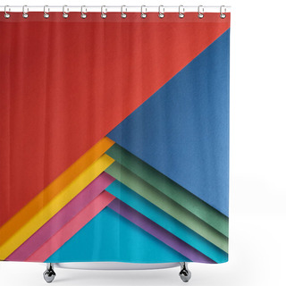 Personality  Top View Of Red, Blue, Orange, Burgundy, Green, Yellow, Pink And Purple Sheets Of Paper  Shower Curtains