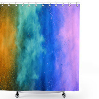 Personality  Abstract Coloured Powder Explosion Background, Various Colours Shower Curtains