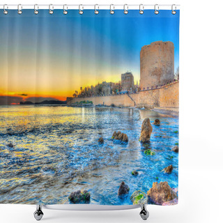 Personality  View Of Alghero Towers At Sunset Shower Curtains