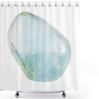Personality  Tumbled Blue Topaz Gemstone Isolated On White Shower Curtains