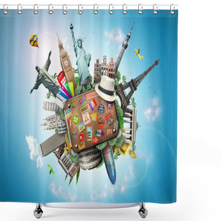 Personality  Travel World Shower Curtains