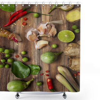 Personality  Thai Food Ingredients Shower Curtains