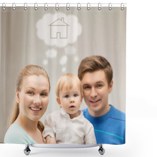 Personality  Family With Child Dreaming About House Shower Curtains