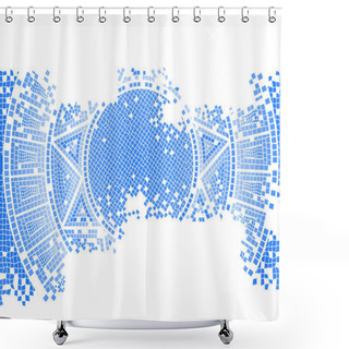 Personality  Blue Old Mosaic Shower Curtains