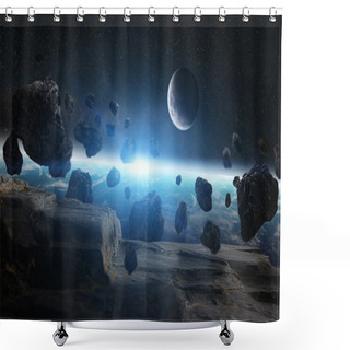 Personality  Meteorite Impact On Planet Earth In Space Shower Curtains