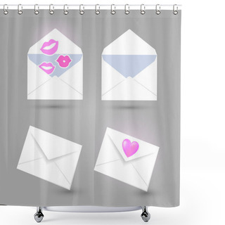 Personality  Envelopes With Kisses, Vector Illustration  Shower Curtains