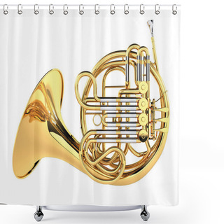 Personality  Double French Horn Isolated Shower Curtains