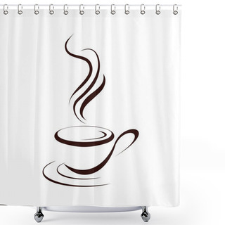 Personality  Cup Of Coffee Shower Curtains