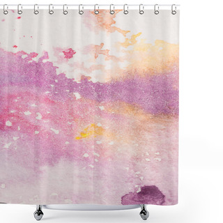 Personality  Full Frame Shot Of Colorful Watercolor Stains For Background Shower Curtains