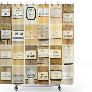 Personality  Florentine Street Names Shower Curtains