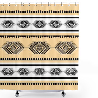 Personality  Geometric Ethnic Oriental Seamless Pattern Traditional Design For Background,carpet,wallpaper.clothing,wrapping,Batik Fabric,Vector Illustration.embroidery Style, Sadu. Shower Curtains