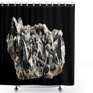 Personality  Magnetite Mineral Isolated On Black Background Shower Curtains