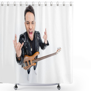 Personality  Rocker With Electric Guitar  Shower Curtains