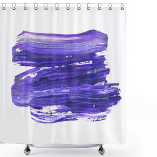 Personality  Abstract Painting With Dark Blue And Purple Brush Strokes On White   Shower Curtains