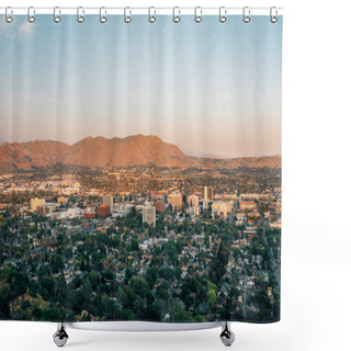 Personality  View Of Downtown Riverside, From Mount Rubidoux In Riverside, Ca Shower Curtains
